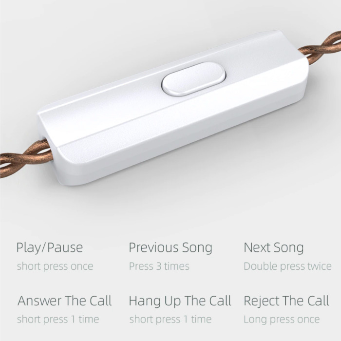 KZ Auricolari EDX 1DD con microfono e gestione della musica - Auricolari AUX da 3,5 mm Auricolari cablati Auricolare Trasparente