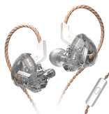 KZ EDX 1DD Oordopjes met Microfoon en Muziek Beheer - 3.5mm AUX Oortjes Wired Earphones Oortelefoon Transparant