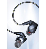 GHITRAG Auriculares T06 con micrófono y control de música - Auriculares AUX de 3,5 mm Auriculares con cable Control de volumen de auriculares Negro