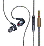 GHITRAG Auricolari T06 con microfono e controllo musicale - Auricolari AUX da 3,5 mm Auricolari cablati Controllo del volume degli auricolari Nero