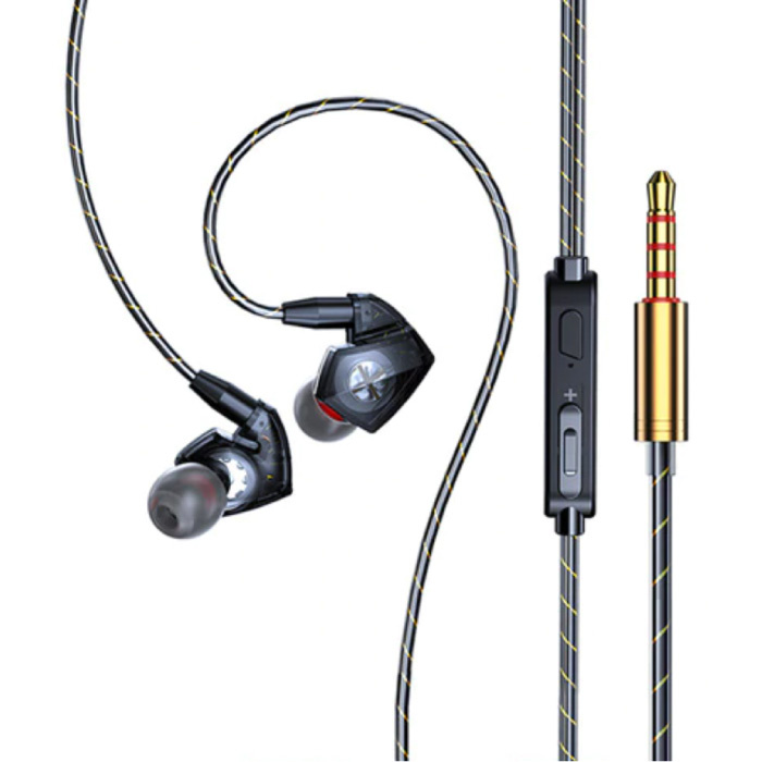 Auriculares T06 con micrófono y control de música - Auriculares AUX de 3,5 mm Auriculares con cable Control de volumen de auriculares Negro