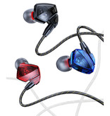 GHITRAG T06 Oordopjes met Microfoon en Muziek Beheer - 3.5mm AUX Oortjes Wired Earphones Oortelefoon Volumebeheer Blauw