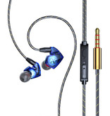 GHITRAG T06 Ohrhörer mit Mikrofon- und Musiksteuerung - 3,5-mm-AUX-Ohrhörer Kabelgebundene Kopfhörer Kopfhörer-Lautstärkeregler Blau