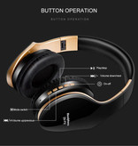 PunnkFunnk P18 Bluetooth Headphones with Storage Bag - Foldable Headset DJ Headphones Black