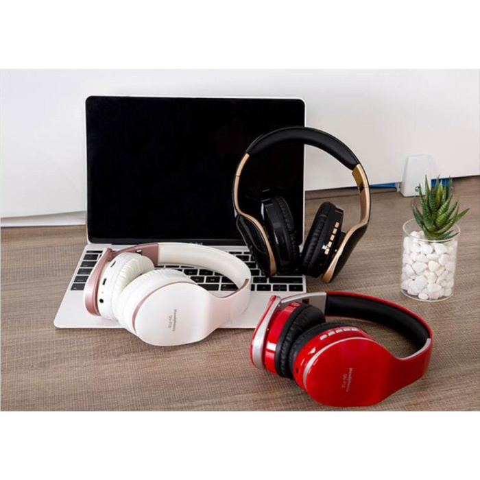 PunnkFunnk P18 Bluetooth-Kopfhörer mit Aufbewahrungstasche - Faltbares Headset DJ-Kopfhörer Schwarz