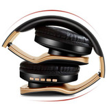 PunnkFunnk Cuffie Bluetooth P18 con custodia - Cuffie pieghevoli per DJ Cuffie nere