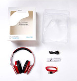 PunnkFunnk Casque Bluetooth P18 avec sac de rangement - Casque pliable DJ Casque noir