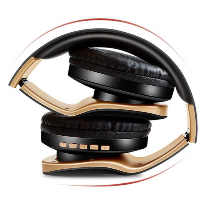 PunnkFunnk P18 Bluetooth-Kopfhörer mit Aufbewahrungstasche - Faltbares Headset DJ-Kopfhörer Rot