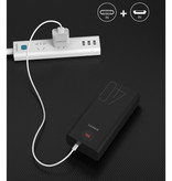 Romoss Banque d'alimentation Zeus 40.000mAh avec 4 ports - Chargeur de batterie de secours externe à affichage LED Noir