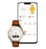 Lenovo Watch X Watch con monitor de frecuencia cardíaca - Fitness Tracker Sport 80ATM Correa de cuero impermeable Anologue Movement Smartwatch