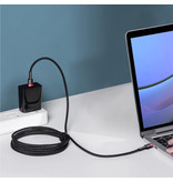 Baseus Câble de charge USB-C vers USB-C 60W Nylon tressé de 2 mètres - Câble de données de chargeur résistant à l'enchevêtrement rouge