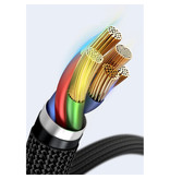 Baseus Cable de carga de 60W USB-C a USB-C Nylon trenzado de 2 metros - Cable de datos del cargador resistente a enredos rojo