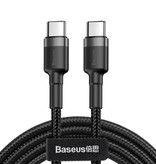 Baseus 60W USB-C to USB-C Charging Cable 2 Meter Braided Nylon - Tangle Resistant Charger Data Cable Black