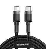 Baseus 60W USB-C naar USB-C Oplaadkabel 1 Meter Gevlochten Nylon - Tangle Resistant Oplader Data Kabel Zwart