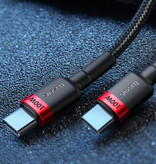 Baseus Cable de carga USB-C a USB-C de 100 W, nailon trenzado de 1 metro, cable de datos del cargador resistente a enredos, rojo