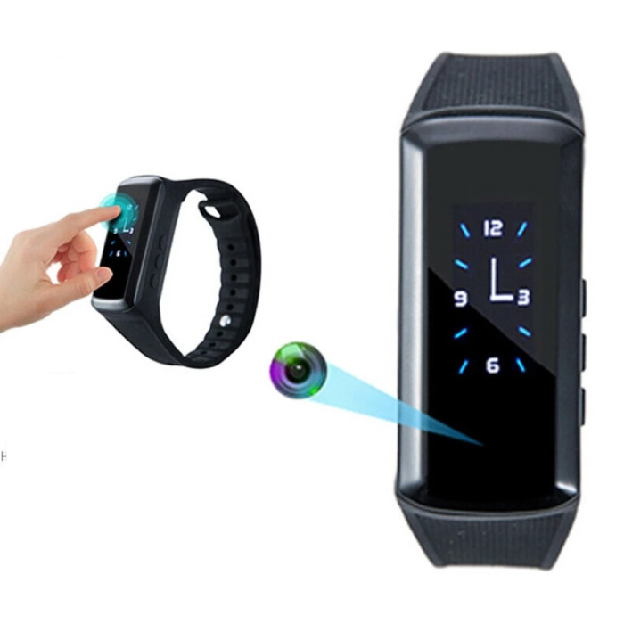 Orologio con telecamera di sicurezza - Smartwatch con telecamera DVR Smartband Tracker di attività - 1440p