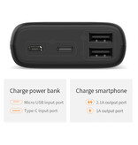 Romoss Ares Power Bank da 10.000 mAh con 4 porte - Display a LED Caricabatteria esterno per batteria di emergenza Caricabatterie nero