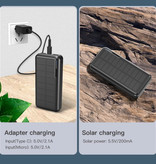 Kuulaa Banco de energía solar inalámbrico con 4 puertos 20.000mAh - Indicador LED Batería de emergencia externa Cargador de batería Cargador Sun Black
