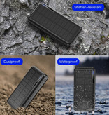 Kuulaa Bezprzewodowy solarny power bank z 4 portami 20.000mAh - Wskaźnik LED Zewnętrzna ładowarka awaryjna Ładowarka Ładowarka Sun Black