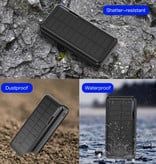 Kuulaa Draadloze Solar Powerbank met 4 Poorten 20.000mAh - LED Indicator Externe Noodaccu Batterij Oplader Charger Zon Zwart