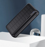 Kuulaa Banco de energía solar inalámbrico con 4 puertos 20.000mAh - Indicador LED Batería de emergencia externa Cargador de batería Cargador Sun Black