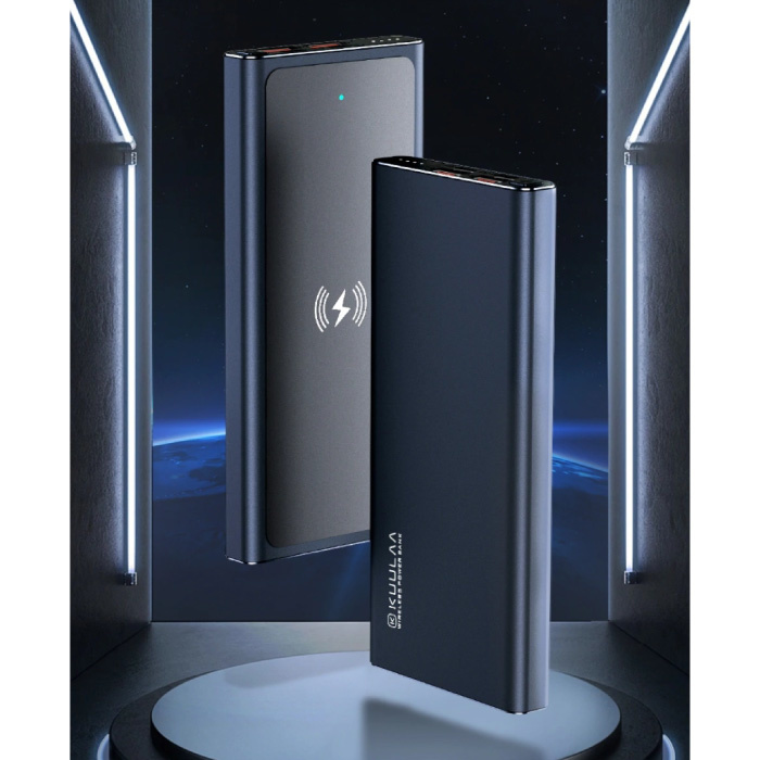 Kuulaa 10,000mAh Wireless Qi Charger + Powerbank Emergency Battery Battery Wireless Charger Pad Black