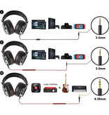 OneOdio Auriculares de estudio con conexión AUX de 6,35 mm y 3,5 mm - Auriculares con micrófono Auriculares para DJ Negro