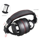 OneOdio Casque de studio avec connexion AUX 6,35 mm et 3,5 mm - Casque avec microphone Casque DJ Noir