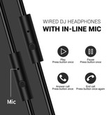 OneOdio Słuchawki studyjne ze złączem AUX 6,35 mm i 3,5 mm - zestaw słuchawkowy z mikrofonem Słuchawki DJ czarne