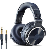 OneOdio Auriculares de estudio con conexión AUX de 6,35 mm y 3,5 mm - Auriculares con micrófono Auriculares para DJ Azul