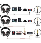 OneOdio Auriculares de estudio con conexión AUX de 6,35 mm y 3,5 mm - Auriculares con micrófono Auriculares para DJ Rosa