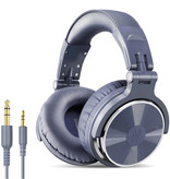 OneOdio Studio Headphones with 6.35mm and 3.5mm AUX Connection - Headset with Microphone DJ Headphones Purple