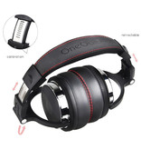 OneOdio Pro Studio Headphones with 6.35mm and 3.5mm AUX Connection - Headset with Microphone DJ Headphones Black