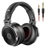 OneOdio Casque Pro Studio avec connexion AUX 6,35 mm et 3,5 mm - Casque avec microphone Casque DJ Noir