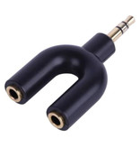 Schianvex Séparateur de casque AUX en forme de Y - Double adaptateur audio pour casque Diviseur stéréo noir