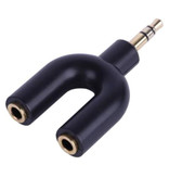 Schianvex Y-Shape AUX Headphone Splitter - Headphone Dual Audio Adapter Stereo Divider Black