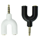 Schianvex Y-Vorm AUX Koptelefoon Splitter - Headphone Dual Audio Adapter Stereo Verdeler Zwart