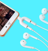 Schianvex Divisor de auriculares AUX en forma de Y - Adaptador de audio dual para auriculares Divisor estéreo Negro