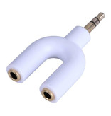 Schianvex Séparateur de casque AUX en forme de Y - Double adaptateur audio pour casque Diviseur stéréo blanc