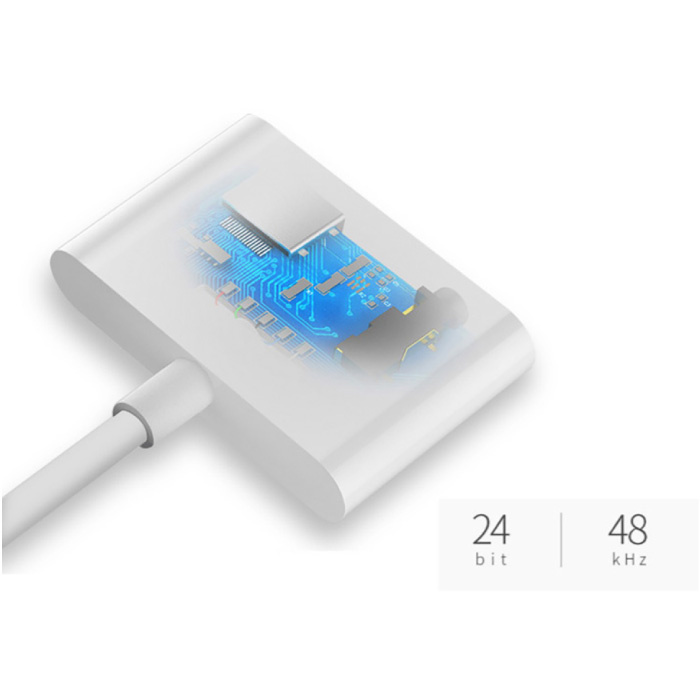 ! ACCEZZ Cargador y divisor AUX para iPhone Lightning - Adaptador divisor de audio para auriculares Blanco