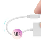 ! ACCEZZ iPhone Lightning Charger & AUX Splitter - Adaptateur Splitter Audio pour Casque Blanc