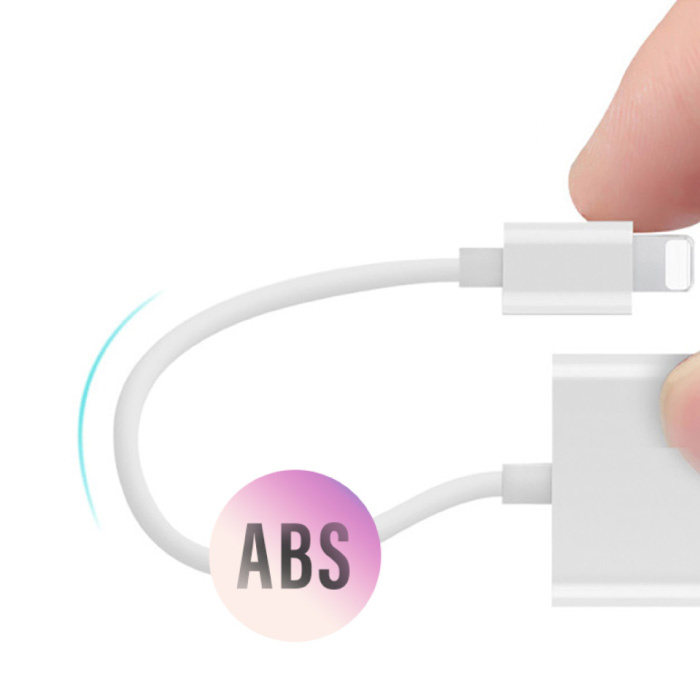 ! ACCEZZ iPhone Lightning Charger & Audio Splitter - Kopfhöreradapter und 8-poliges Ladegerät Weiß