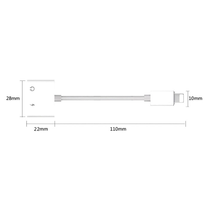 ! ACCEZZ iPhone Lightning Charger & Audio Splitter - Kopfhöreradapter und 8-poliges Ladegerät Weiß