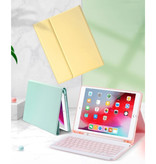 ABEIFAN Cover per tastiera per iPad Air 4 (10,9 ") - Custodia per tastiera QWERTY multifunzione Bluetooth Smart Cover verde