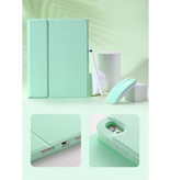 ABEIFAN Tastaturabdeckung für iPad Air 4 (10,9 ") - QWERTY Multifunktionstastatur Bluetooth Smart Cover Hülle grün