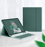 ABEIFAN Cover per tastiera per iPad Air 4 (10,9 ") - Custodia per tastiera QWERTY multifunzione Bluetooth Smart Cover verde