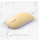 ABEIFAN Souris sans fil - Souris Bluetooth pour iPad - Silencieuse / Optique / Ambidextre / Ergonomique - Jaune