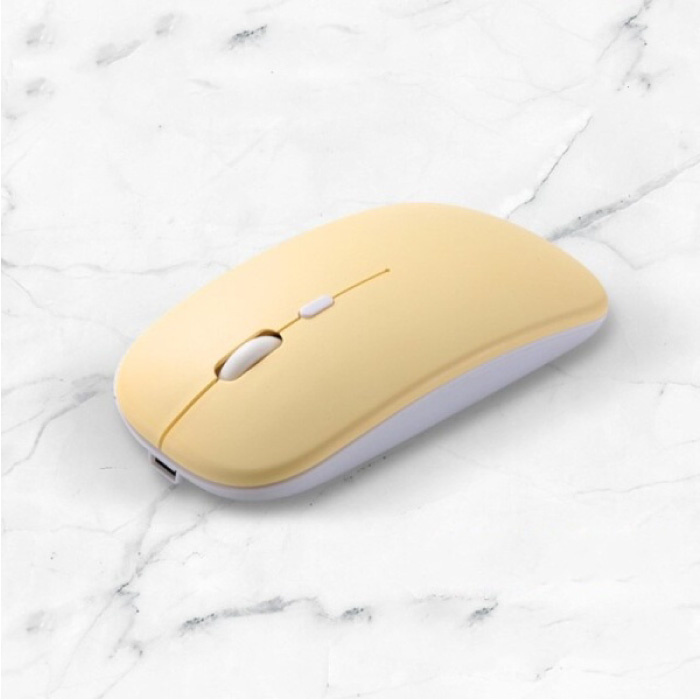 Souris sans fil - Souris Bluetooth pour iPad - Silencieuse / Optique / Ambidextre / Ergonomique - Jaune