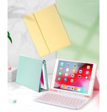 ABEIFAN Nakładka na klawiaturę do iPada Air 2 Pro (9,7 cala) z myszą bezprzewodową - Klawiatura wielofunkcyjna QWERTY Etui z etui Bluetooth Smart Cover w kolorze zielonym