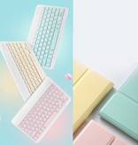 ABEIFAN Nakładka na klawiaturę do iPada Air 3 (10,5 cala) z myszą bezprzewodową - Klawiatura wielofunkcyjna QWERTY Pokrowiec na Bluetooth Smart Cover w kolorze fioletowym